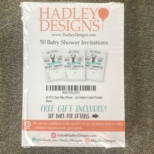 💓NWT #50 Deer/Buck/Boy Baby Shower Invitations